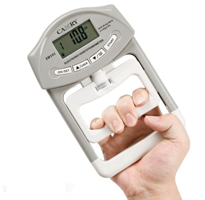 Цифровий ручний динамометр Kyto EH101, для вимірювання сили хвату до 90 кг. Сірий - Фото 1