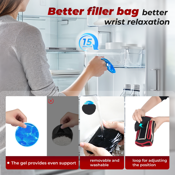 Universal extended wrist support bandage with cooling insert - Фото 6