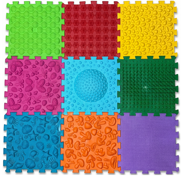 Massage mat Ortek Mix Puzzles 9 elements - Фото 1