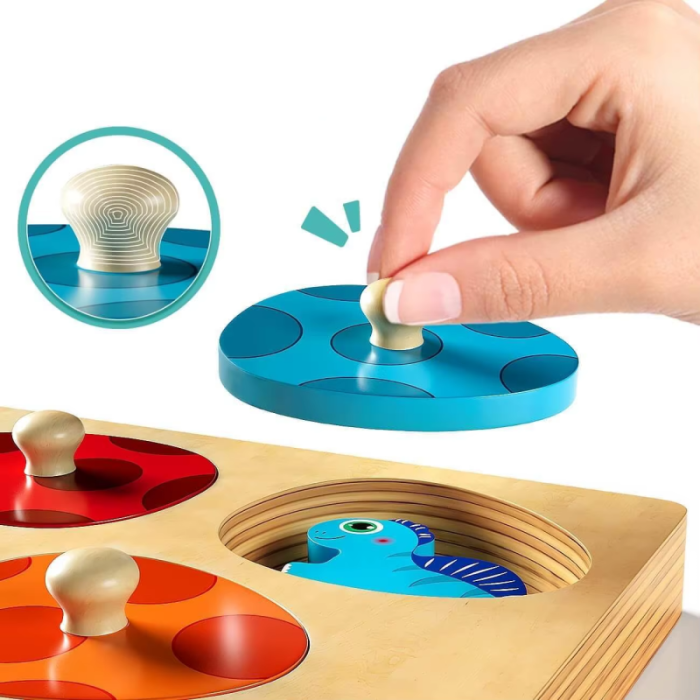 Wooden puzzle Dinosaurs for developing memory and attention - Фото 6