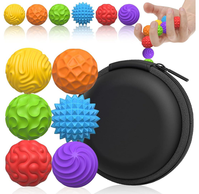 Sensory magnetic balls, colorful set of 6 pcs, with case, size S - Фото 1