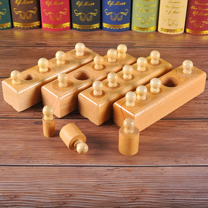 Montessori Wooden Cylinder Set Educational Toy - Фото 3