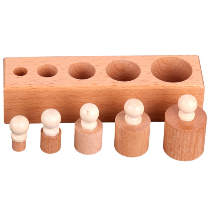 Montessori Wooden Cylinder Set Educational Toy - Фото 4