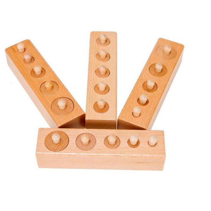Montessori Wooden Cylinder Set Educational Toy - Фото 6