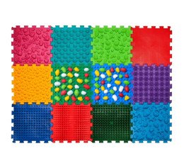 Масажний килимок «Ортек Мікс Пазли» 12 елементів + "Камінці"