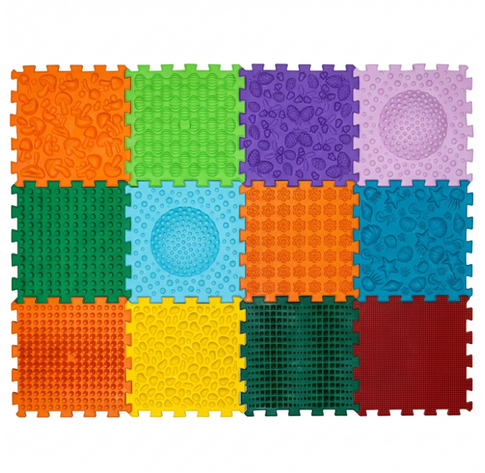 Massage mat Ortek Mix Puzzles 12 elements - Фото 1