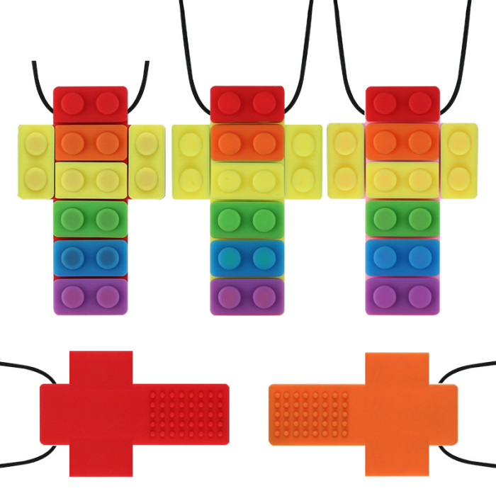 Silicone chewable sensory pendant “Rainbow”, T-shaped - Фото 2