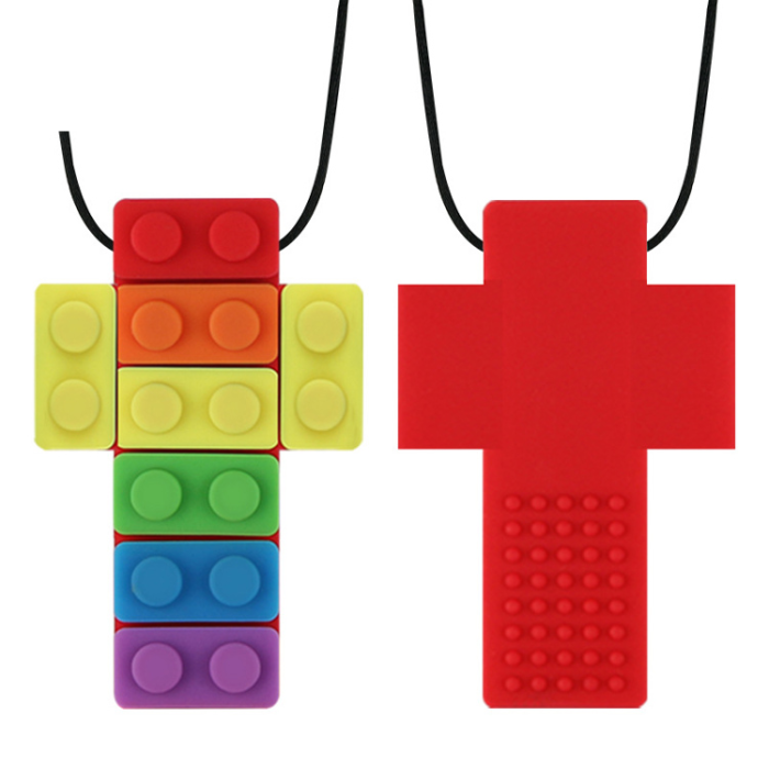 Silicone chewable sensory pendant “Rainbow”, T-shaped - Фото 3