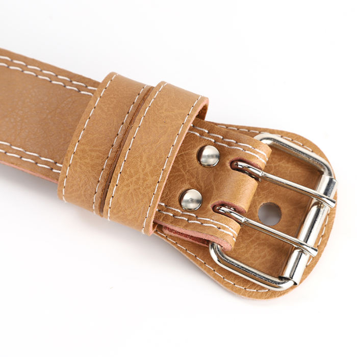 Leather sports belt for weight lifting - Фото 2