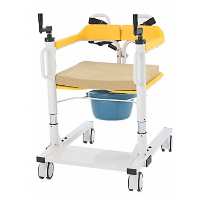 Професійне крісло-каталка з регулюванням висоти Стілець туалет на колесиках складний - Фото 1