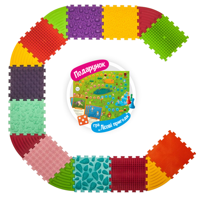 Massage mat Ortek Puzzles 10 el. + 6 Triangles + game as a gift - Фото 1
