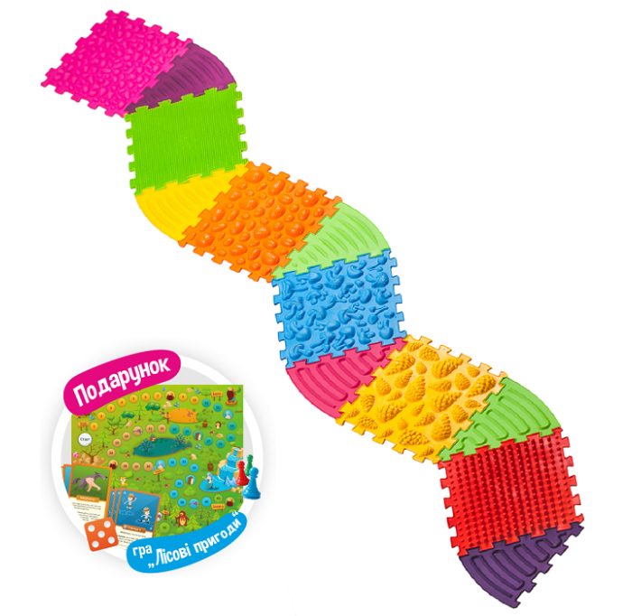 Massage mat Ortek Puzzles 6 el. + 6 Triangles + game as a gift - Фото 1