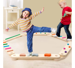 The balancing track is wooden