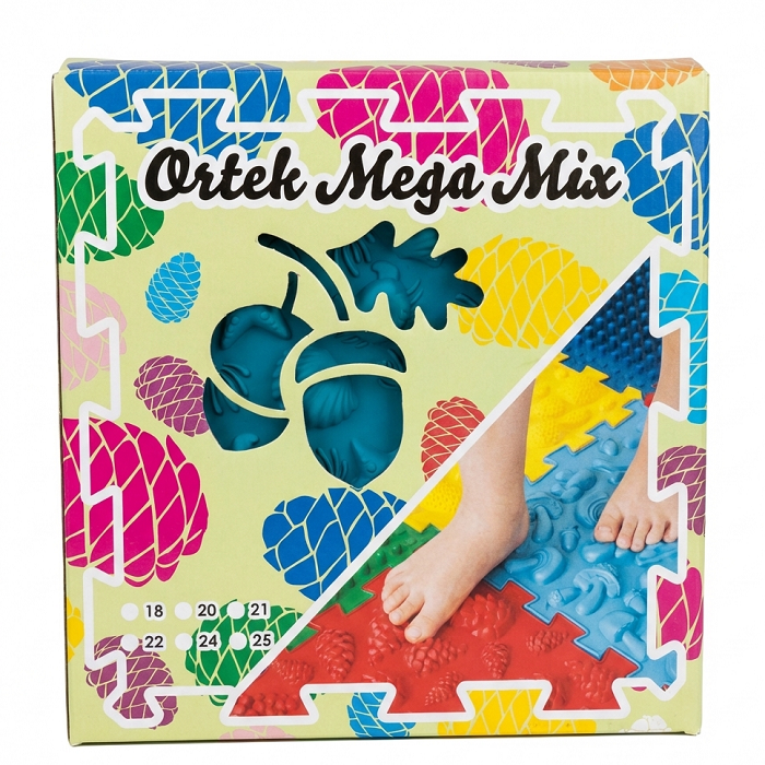 Massage mat for rehabilitation “Ortek Mix” 20 elements Hard - Фото 3