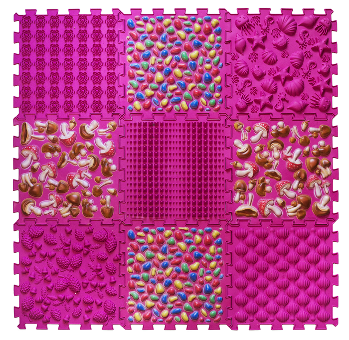 Massage mat "Puzzles Mix" 9 elements for girls - Фото 1