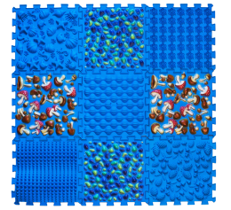 Massage mat "Puzzles Mix" 9 elements for boys