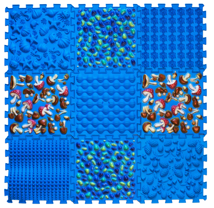 Massage mat "Puzzles Mix" 9 elements for boys - Фото 1
