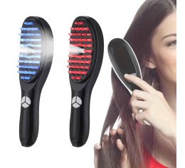 Гребінець зі світлотерапією, вібрацією та розпиленням для посилення росту волосся