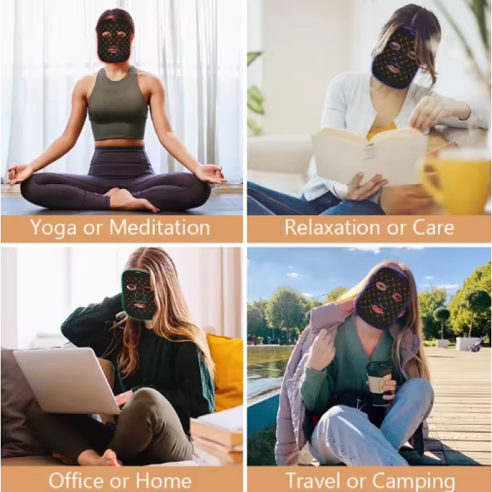 Світлодіодна LED-маска для фототерапії - 7 спектрів світла - Фото 5