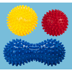 Набір м'ячів для масажу та розвитку тактильних та сенсорних відчуттів Набір м'ячів для масажу та розвитку тактильних та сенсорних відчуттів