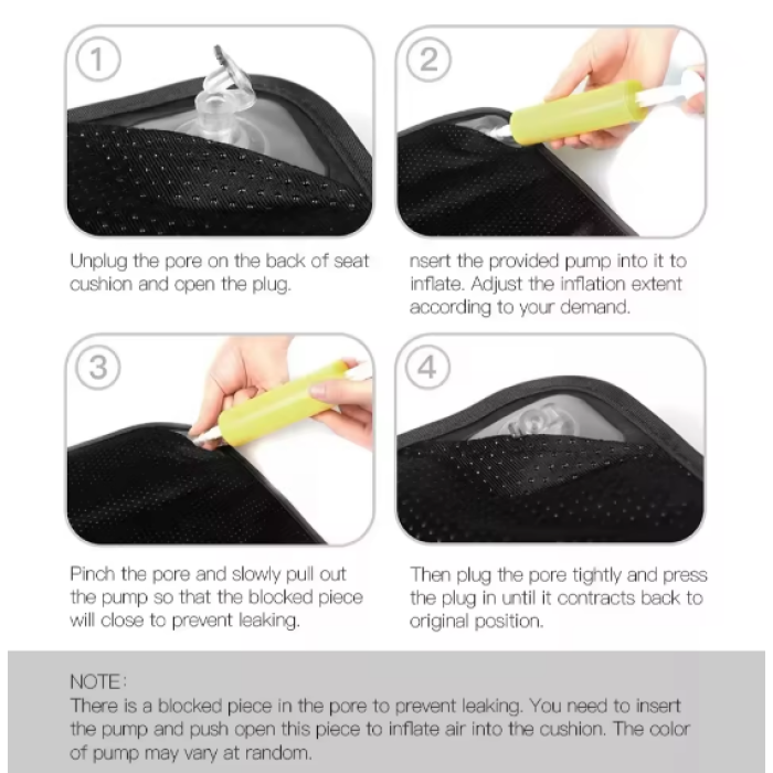 Inflatable massage cushion for sitting with a pump - Фото 5