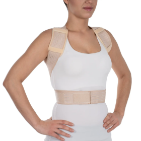 Corset for pastural correction with 2 stiffening ribs W408