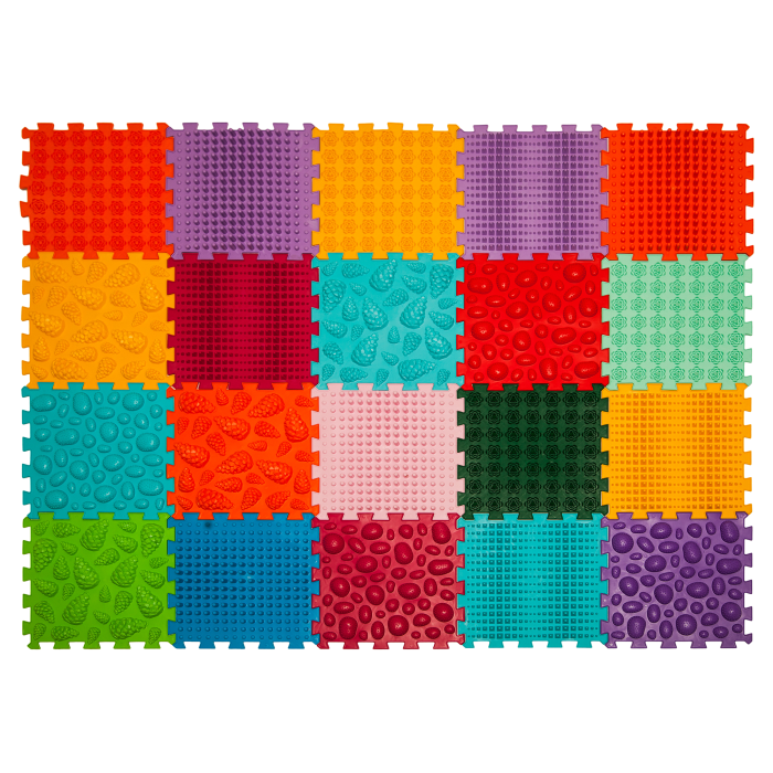 Massage mat for rehabilitation “Ortek Mix” 20 elements Hard - Фото 2