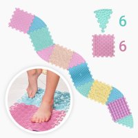 Massage mat "Ortek Mix Puzzles" 6 elements + 6 sectors PASTEL