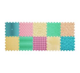 Massage mat "Puzzles Mix" 12 elements Pastel