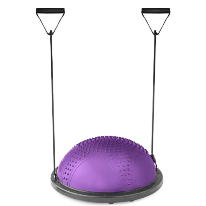 Balancing hemisphere BOSU for fitness and gymnastics D 59cm inflatable with pump  - Фото 12