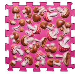 Massage mat Ortek Puzzles Mushrooms Color Pink 1 item 