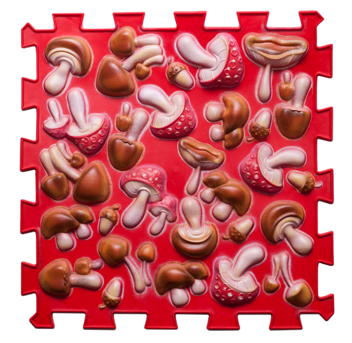 Massage mat Ortek Puzzles Mushrooms Colored Red 1 item  - Фото 1