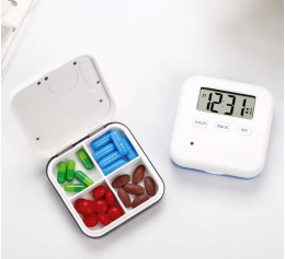 Таблетниця з таймером нагадування 4 секції Таблетниця з таймером нагадування 4 секції