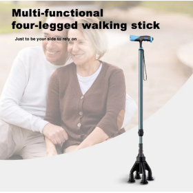 Aluminum cane on 4 supports