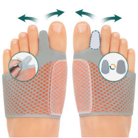 Вальгусний бандаж з 2 видами розділювачів пальців та гелевою подушечкою Вальгусний бандаж з 2 видами розділювачів пальців та гелевою подушечкою