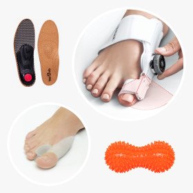 Набір при Халлюс вальгусі: вальгусна шина, бандаж гелевий з перегородкою, тренажер, ортопедичні устілки, масажний м'яч Набір при Халлюс вальгусі: вальгусна шина, бандаж гелевий з перегородкою, тренажер, ортопедичні устілки, масажний м'яч