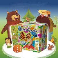 Коврик массажный "Мега Микс" с настольной игрой "Лесные приключения" 16 элементов